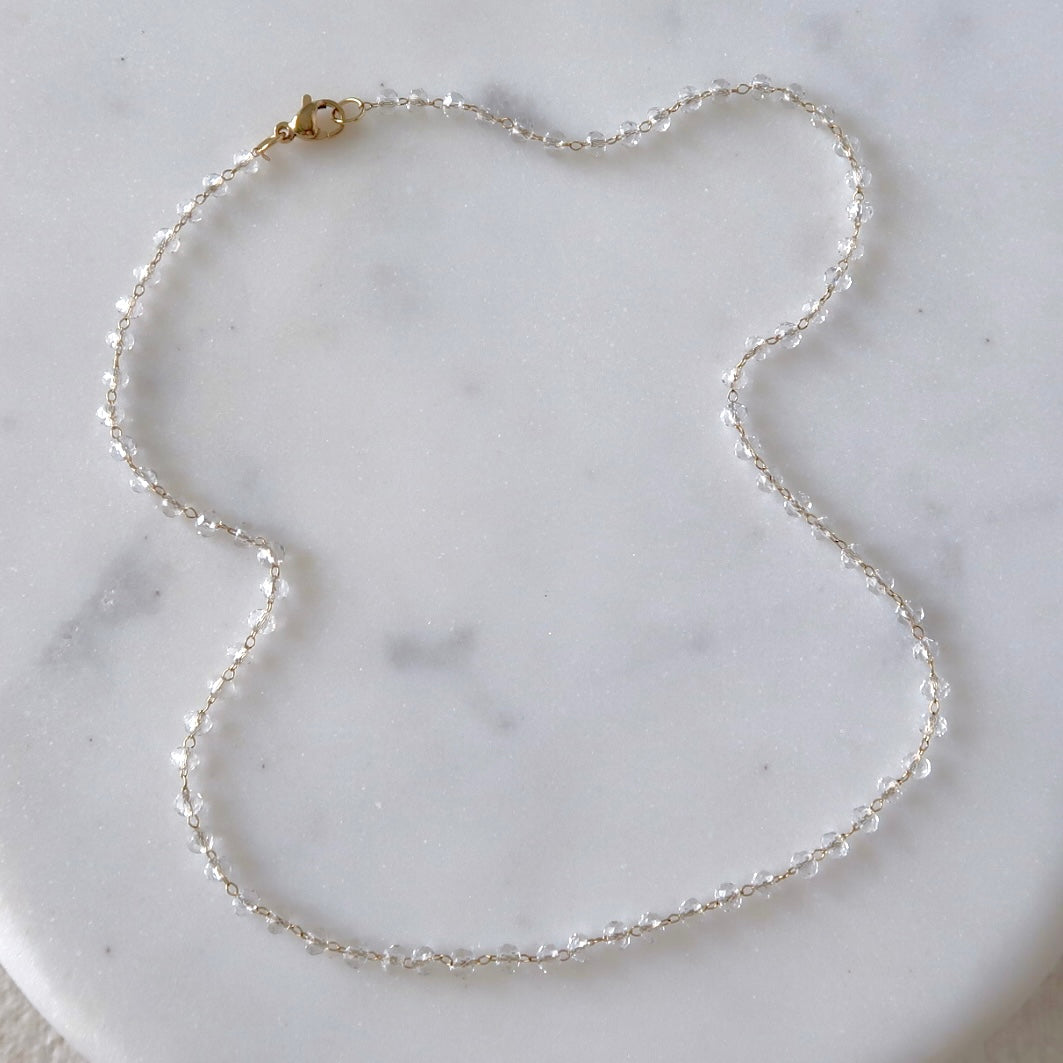 Micro Crystal Necklace Clear