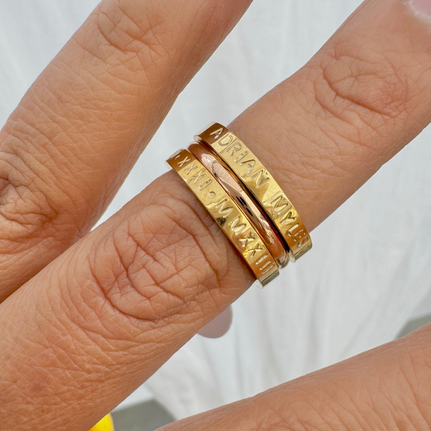 Hand Stamped Personalized rings