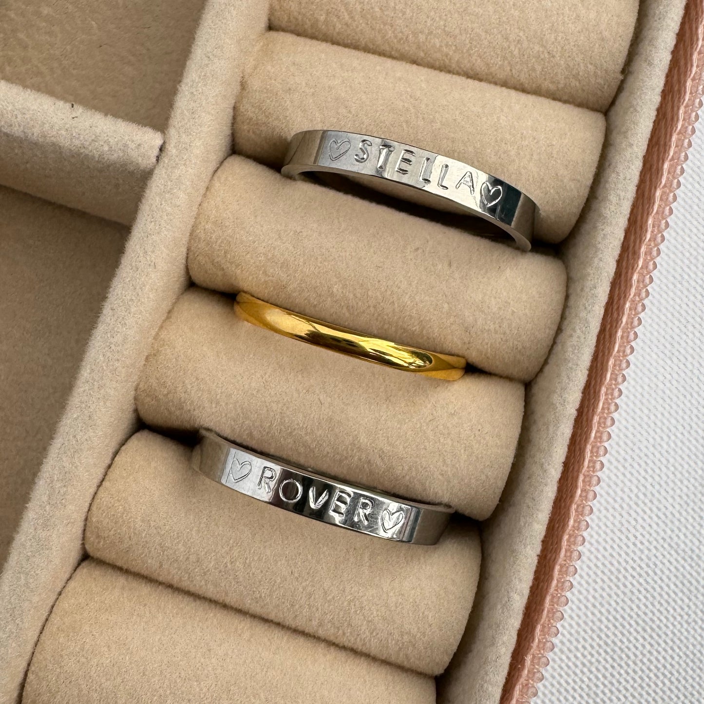 Hand Stamped Personalized rings