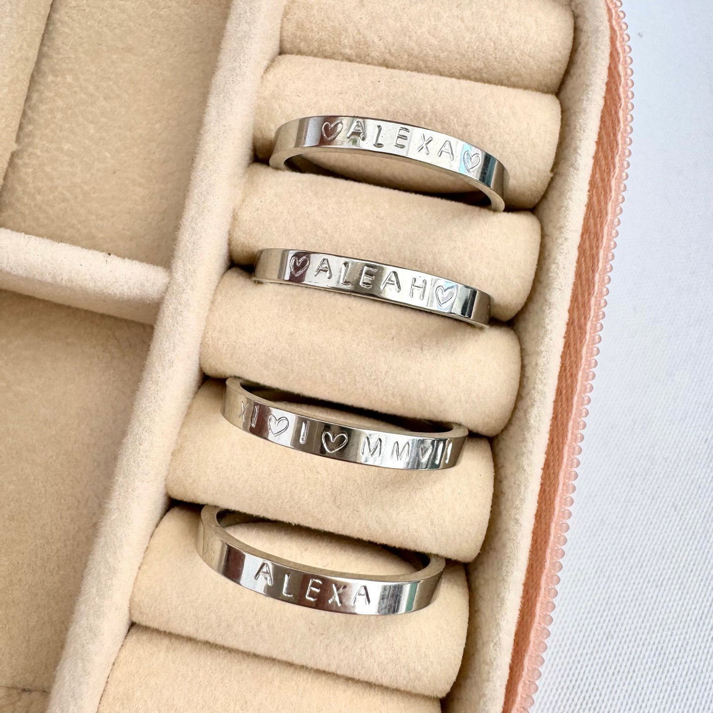 Hand Stamped Personalized rings