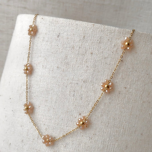 Floating Daisy Necklace Sparkling Sands Crystals