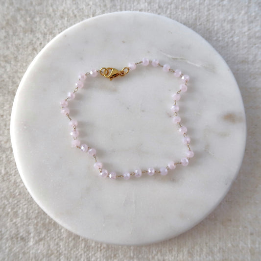 Micro Crystal Bracelet Powder Pink