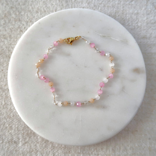 Micro Crystal Bracelet Pink Sunrise