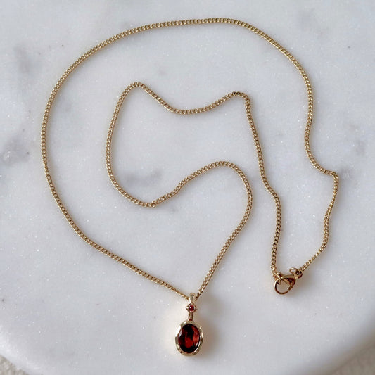 Birthstone Necklace Baby Curb Chain