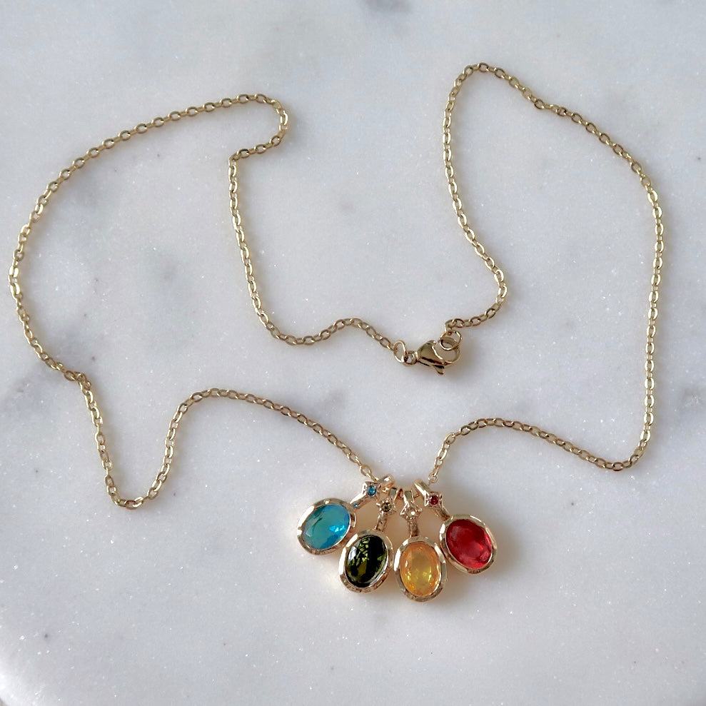 Birthstone Necklace Dainty Chain