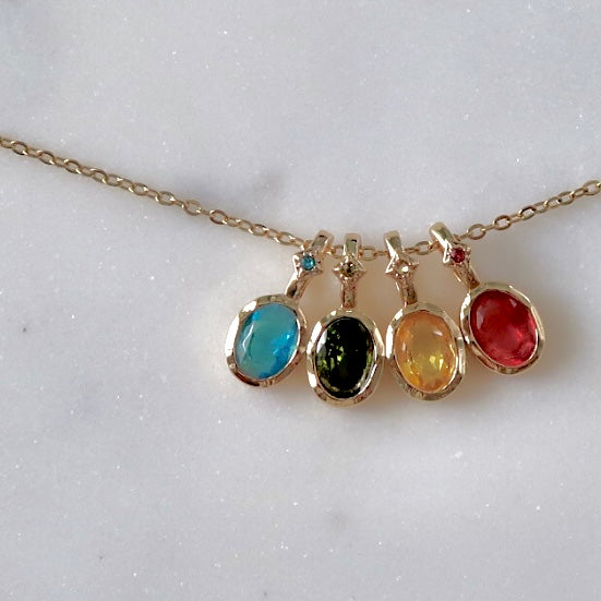 Birthstone Necklace Dainty Chain