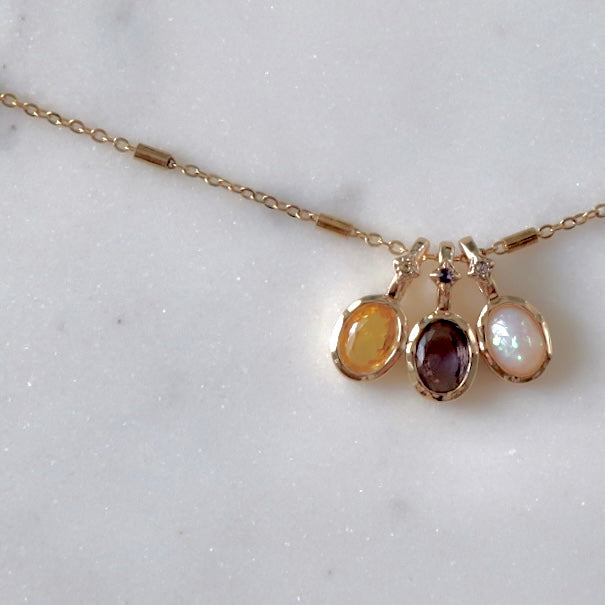 Birthstone Necklace Bar Chain