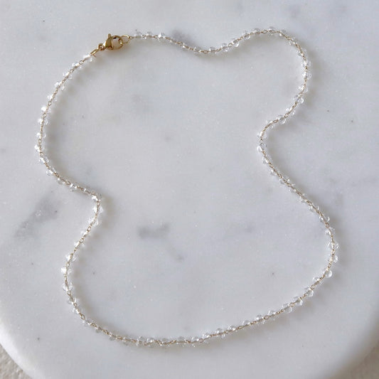 Micro Crystal Necklace Clear