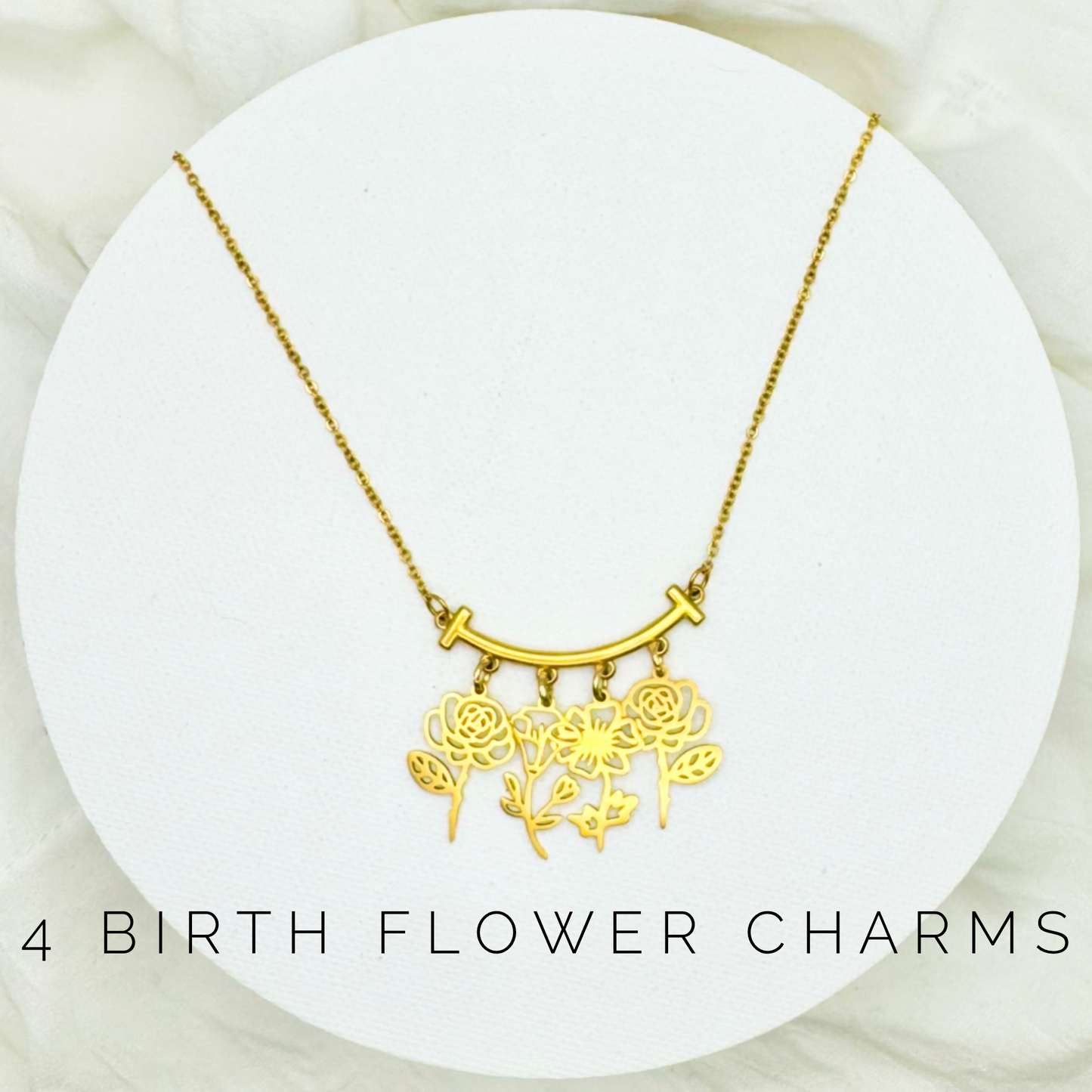 Birth Flower Bar Necklace