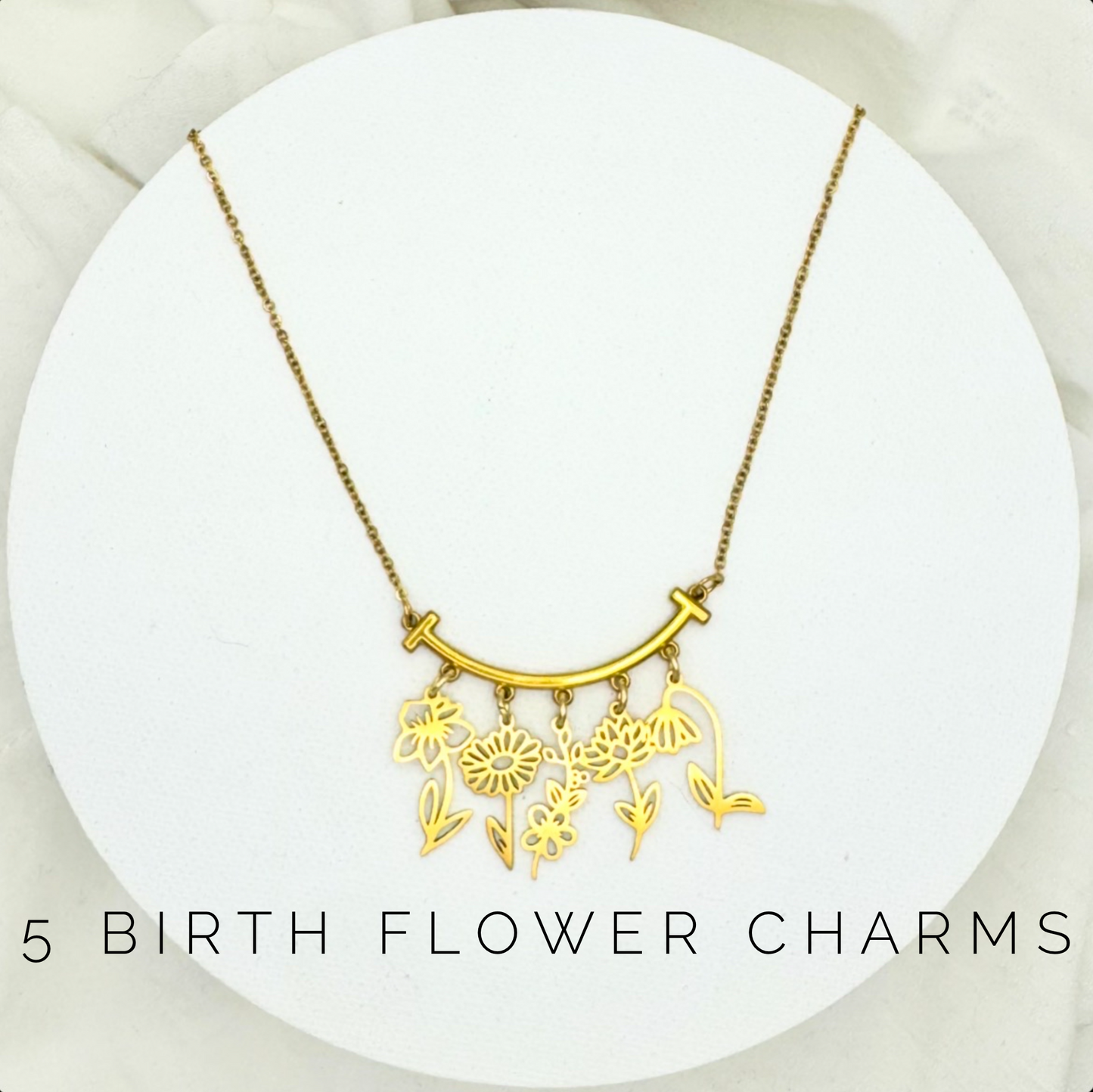 Birth Flower Bar Necklace