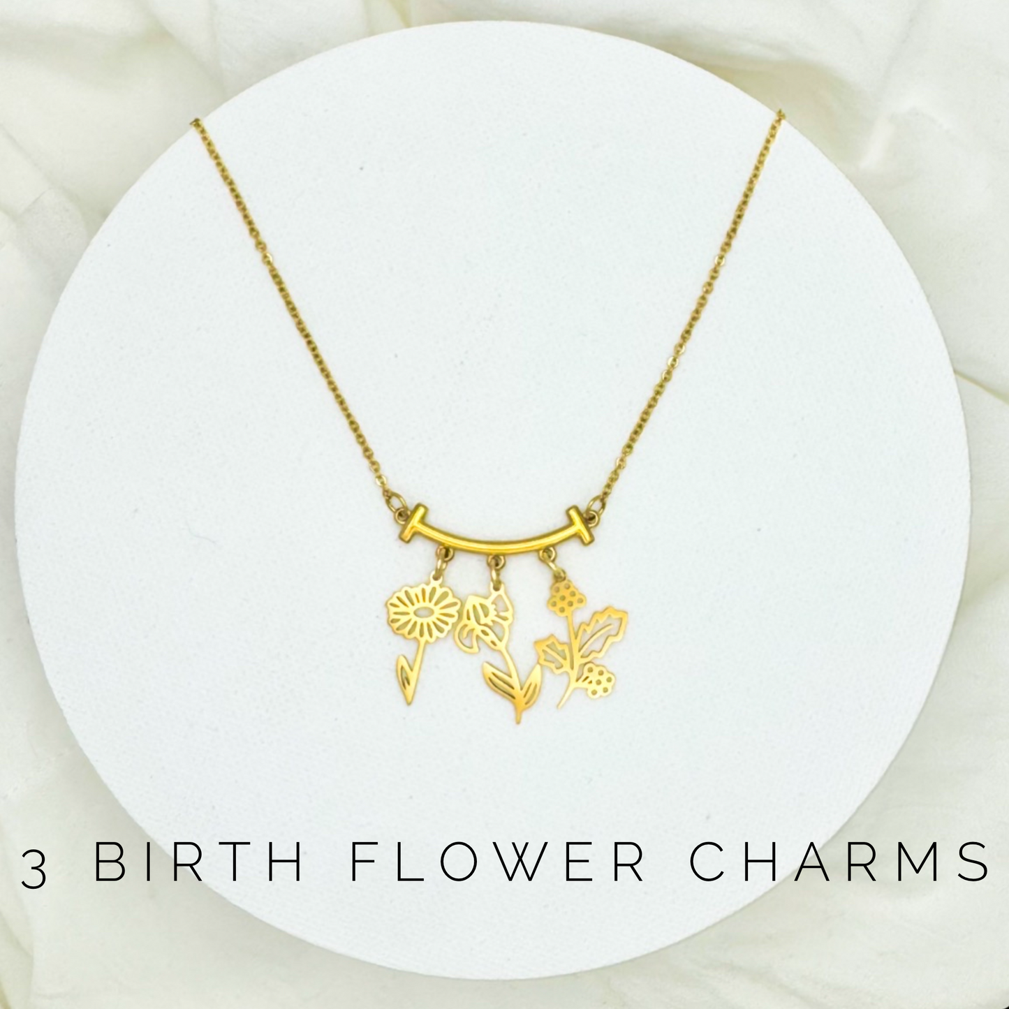 Birth Flower Bar Necklace