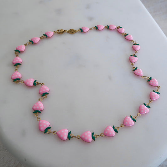 Berry Sweet Necklace Pink Berries