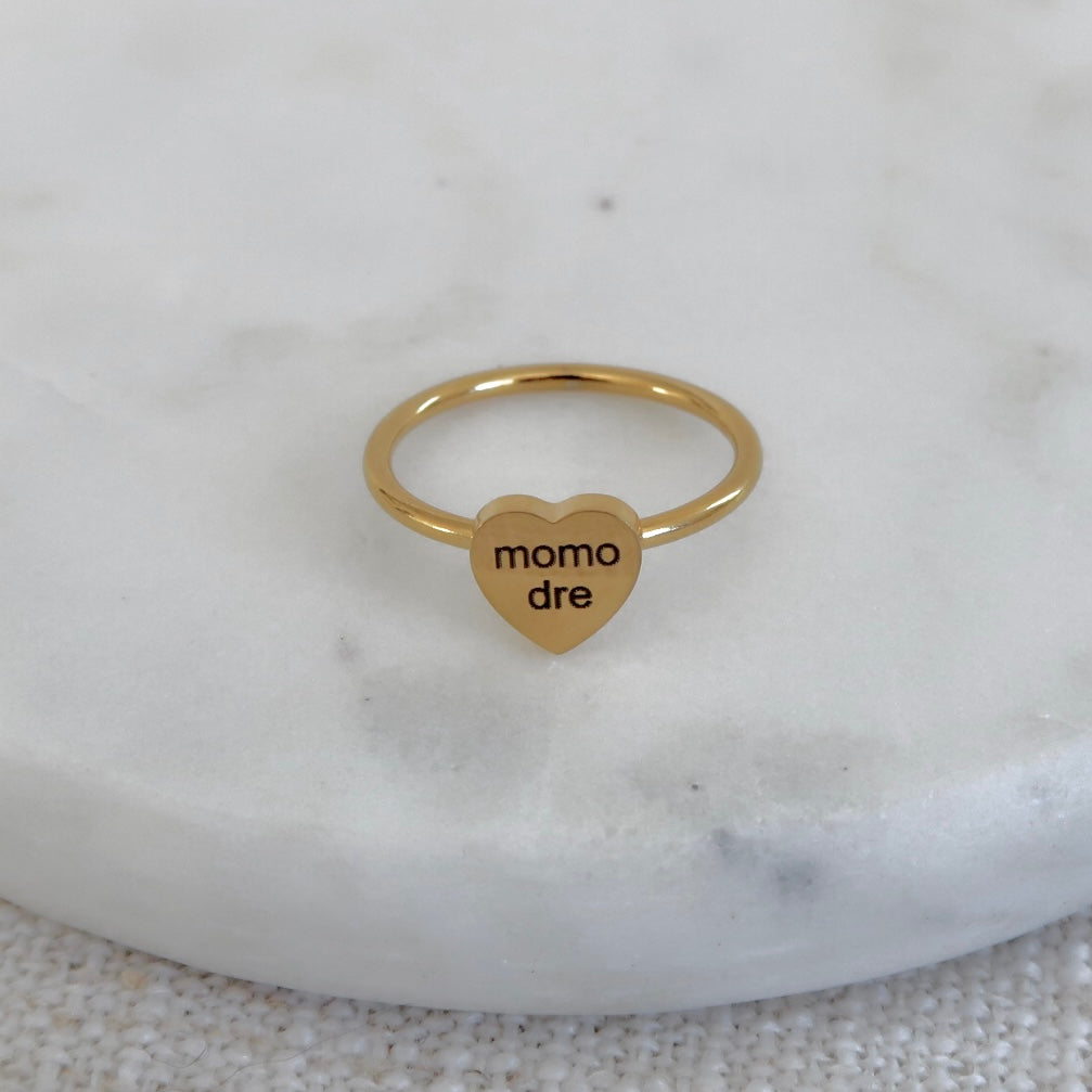 Engraved Heart Name Ring