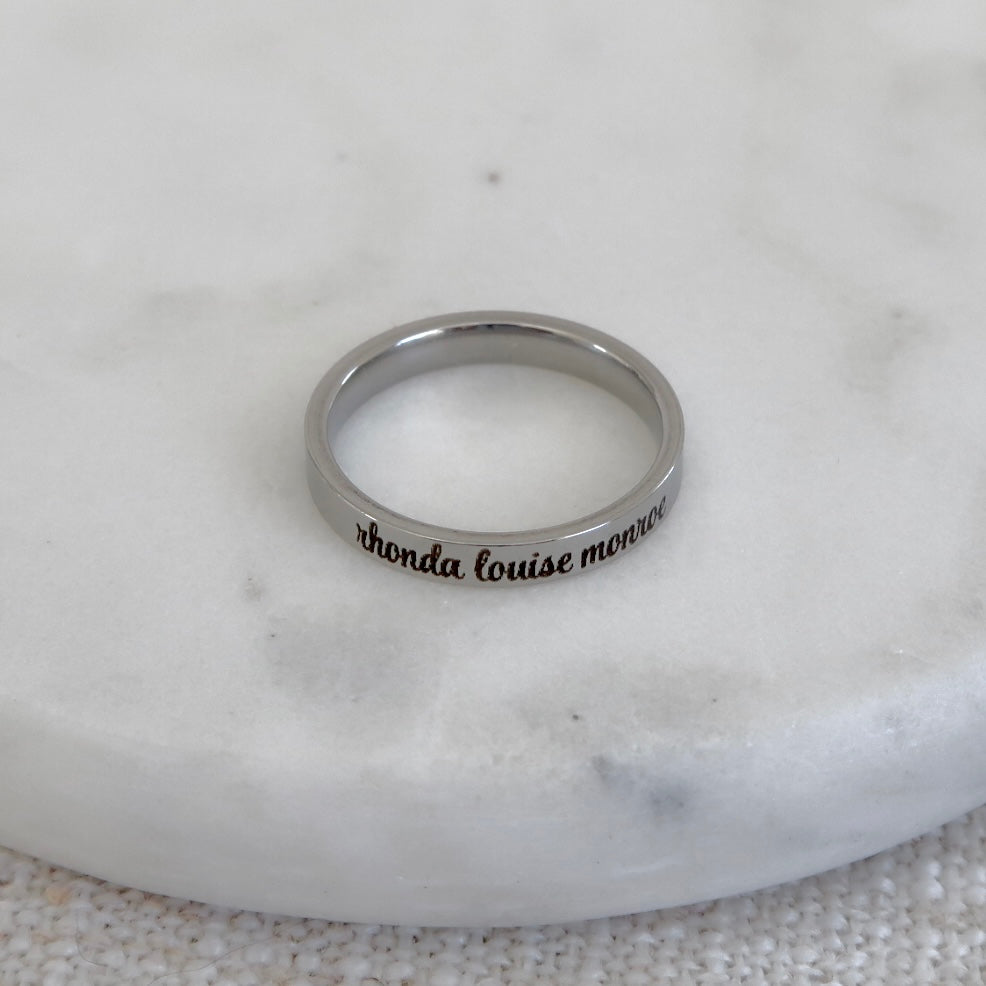 Engraved Band Name Ring