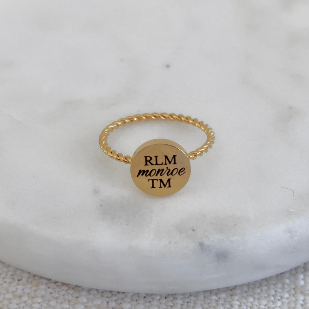 Engraved Circle Name Ring Rope Band