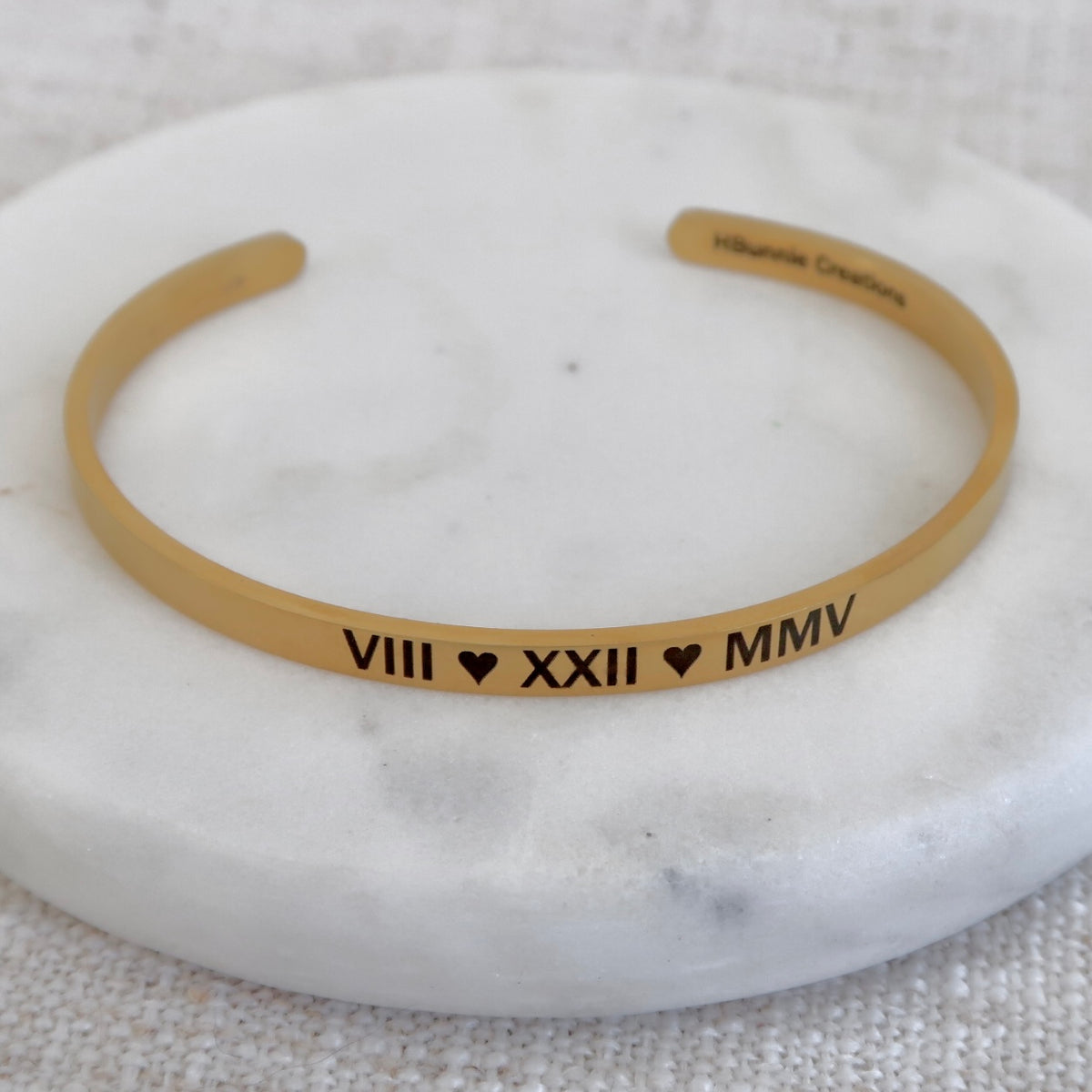 Engraved Roman Numeral Bangle