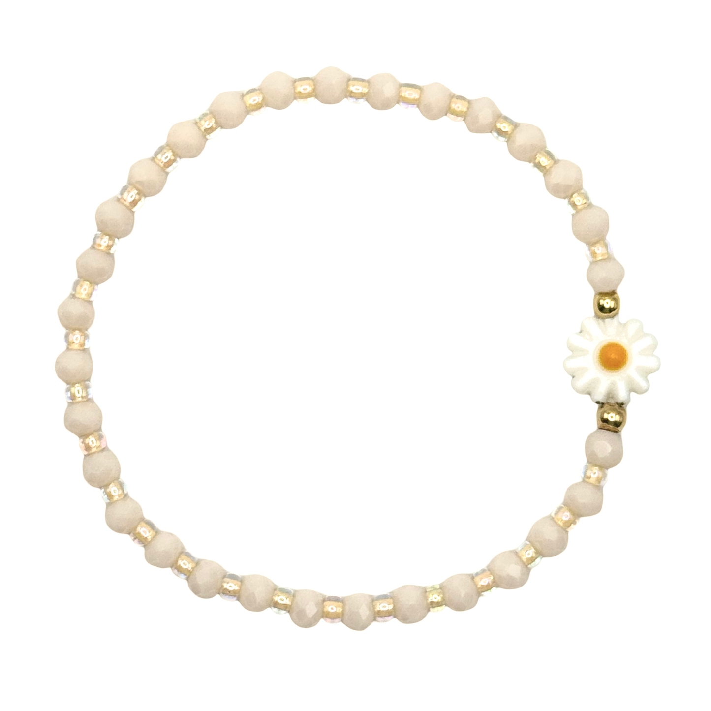 Beaded Crystal Daisy Bracelet