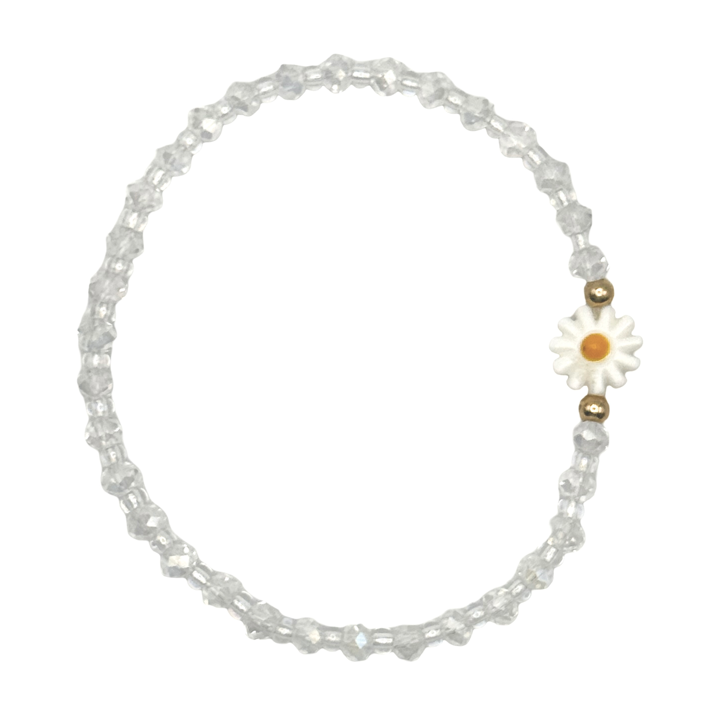 Beaded Crystal Daisy Bracelet
