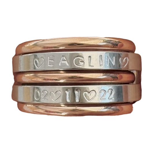 Hand Stamped Personalized rings