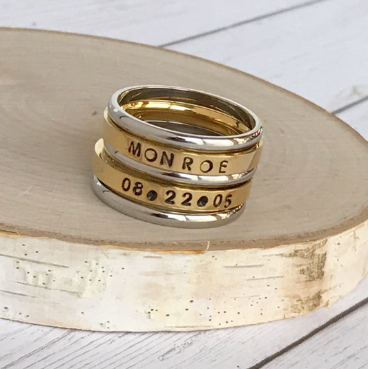 Hand Stamped Personalized rings