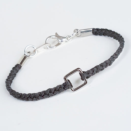 Keepsake mini silver square bracelet single